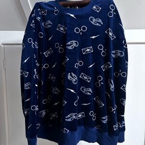 Harry Potter, wizarding world blue velour top